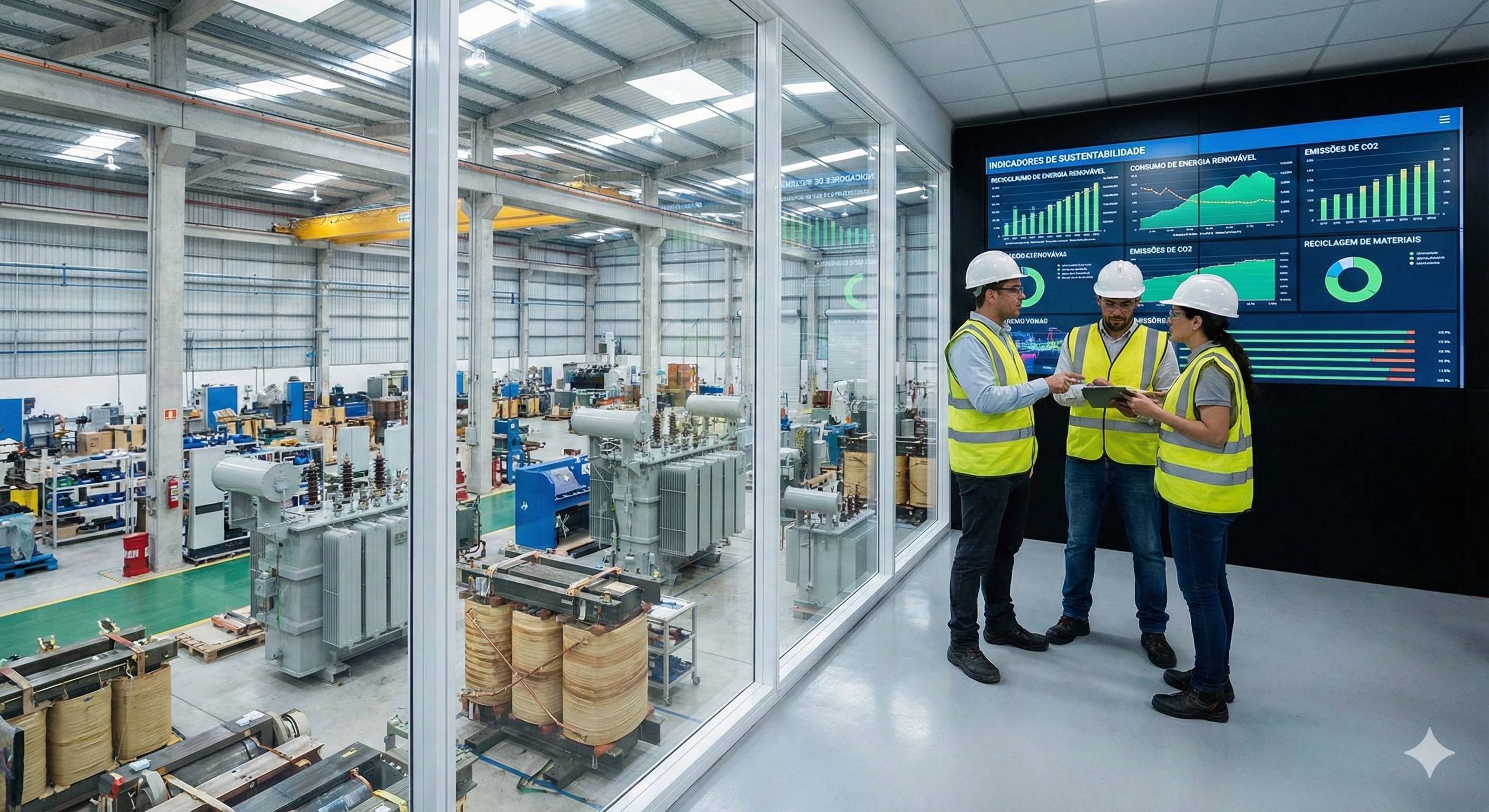 Transformadores e natureza lado a lado